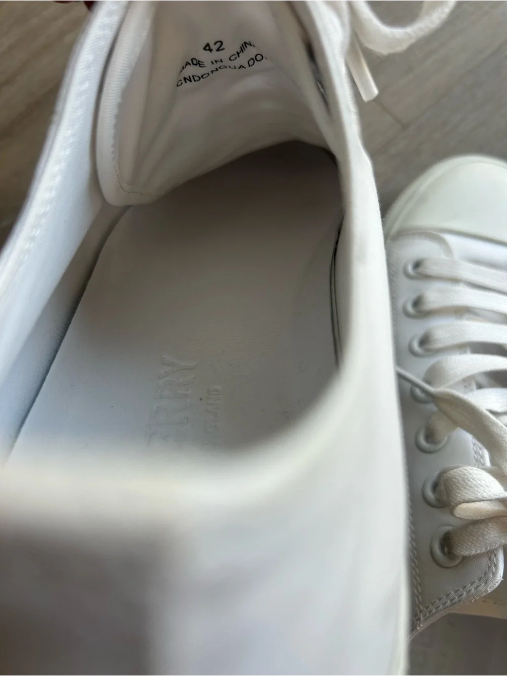 Burberry White Low-Top Canvas Sneakers